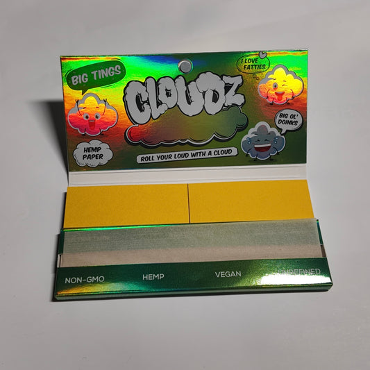 CLOUDZ - Big Tings "Wide" Rolling Papers King Size + Tips - Hemp