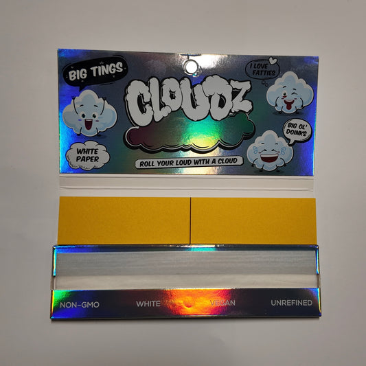 CLOUDZ - Big Tings "Wide" Rolling Papers King Size + Tips - White
