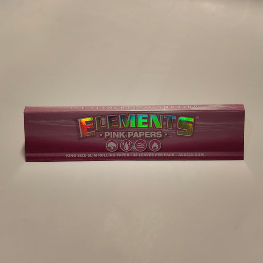 ELEMENTS Pink King Size Slim Rolling Papers