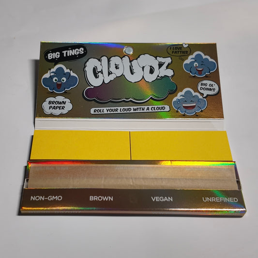 CLOUDZ - Big Tings "Wide" Rolling Papers King Size + Tips - Brown
