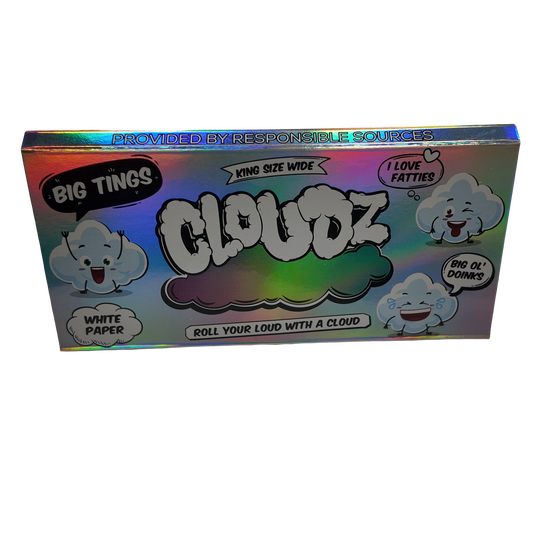 CLOUDZ - Big Tings "Wide" Rolling Papers King Size + Tips - White