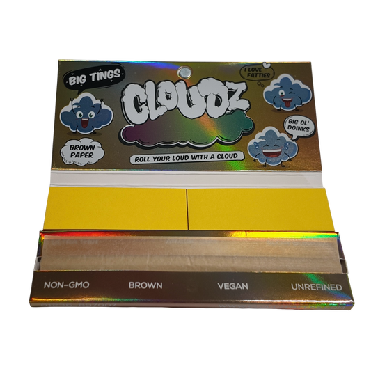 CLOUDZ - Big Tings "Wide" Rolling Papers King Size + Tips - Brown